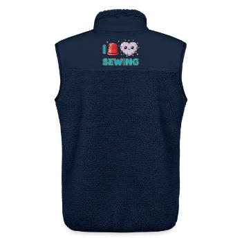 I Love Sewing Nähen - Unisex Sherpaweste von Stanley/Stella - Navy - Hinten - AI Model Male 178 light (178cm)