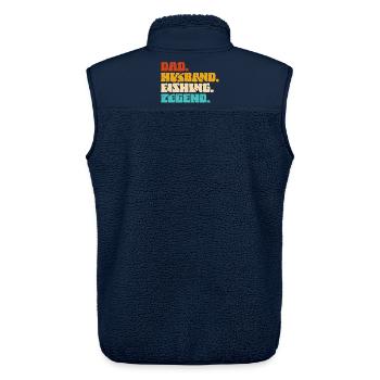 Papa Ehemann Fischer Legende Geschenk Vater Angelpaar - Unisex Sherpaweste von Stanley/Stella - Navy - Hinten - AI Model Male 178 light (178cm)