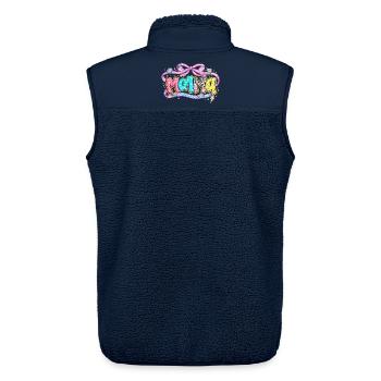 Cadeau Maman : Visuel Mama Rétro et Paillettes - Veste sans manches sherpa unisexe Stanley/Stella - marine - Dos - AI Model Male 178 light (178cm)