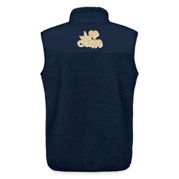 I_love_Cycling_beige - Unisex Sherpaweste von Stanley/Stella - Navy - Hinten - AI Model Male 178 light (178cm)