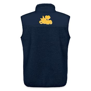 I_love_Cycling_gelb - Unisex Sherpaweste von Stanley/Stella - Navy - Hinten - AI Model Male 178 light (178cm)