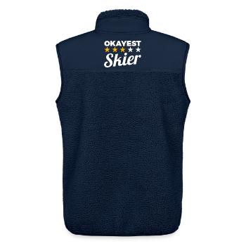 Okayest Skier - Unisex Sherpaweste von Stanley/Stella - Navy - Hinten - AI Model Male 178 light (178cm)