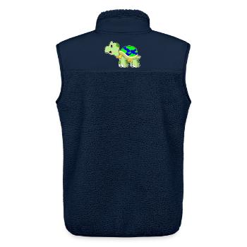 Schildkröte Erdkugel - Unisex Sherpaweste von Stanley/Stella - Navy - Hinten - AI Model Male 178 light (178cm)