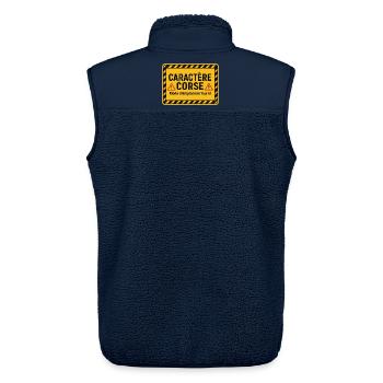Caractère corse Mode D'Emploi Non Fourni - Veste sans manches sherpa unisexe Stanley/Stella - marine - Dos - AI Model Male 178 light (178cm)