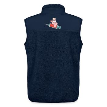 Infirmière porcine allaitant tous les jours - Veste sans manches sherpa unisexe Stanley/Stella - marine - Dos - AI Model Male 178 light (178cm)
