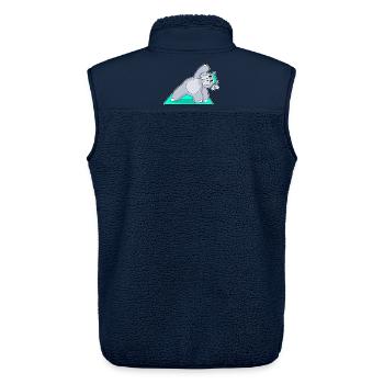 Hippopotamus Yoga Fitness Gymnastics - Unisex Sherpa Gilet by Stanley/Stella - navy - Back - AI Model Male 178 light (178cm)
