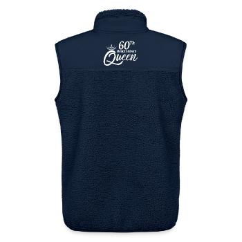 60th birthday queen - Unisex Sherpa Gilet by Stanley/Stella - navy - Back - AI Model Male 178 light (178cm)