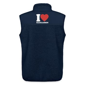 I love Backgammon | Brettspiel | Geschenk - Unisex Sherpaweste von Stanley/Stella - Navy - Hinten - AI Model Male 178 light (178cm)