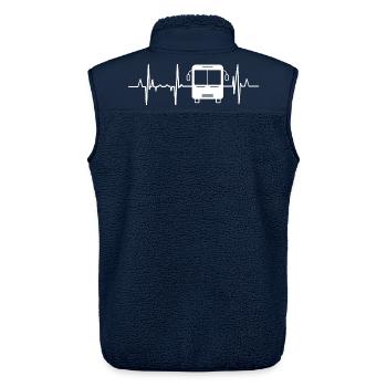 Bus Herzschlag - Unisex Sherpaweste von Stanley/Stella - Navy - Hinten - AI Model Male 178 light (178cm)