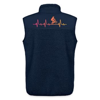 BMX Bike Sunset BMX Rider's Heartbeat - Unisex Sherpaweste von Stanley/Stella - Navy - Hinten - AI Model Male 178 light (178cm)