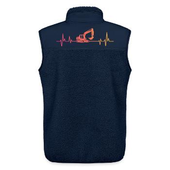 Sunset Excavator Heartbeat Excavator Excavator - Unisex Sherpa Gilet by Stanley/Stella - navy - Back - AI Model Male 178 light (178cm)