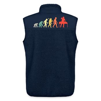 DJ Evolution Deejay Disc-Jockey Mischpult + Venyl - Unisex Sherpaweste von Stanley/Stella - Navy - Hinten - AI Model Male 178 light (178cm)