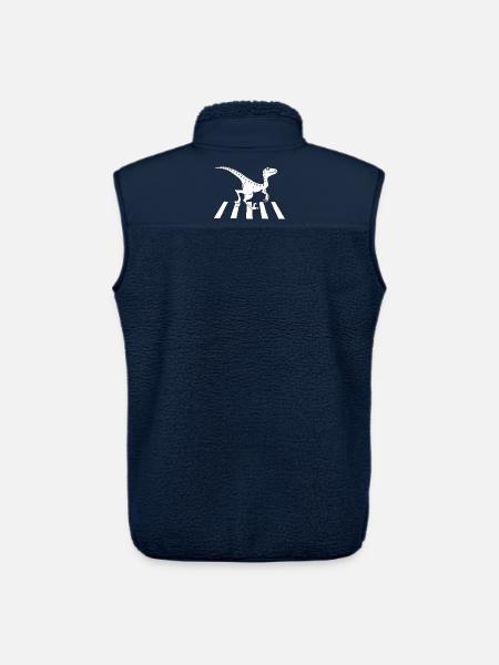 Pedestrian Dinosaur (White) - Unisex Sherpa Gilet by Stanley/Stella - navy