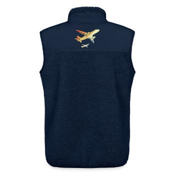 Flugzeuge Retro - Unisex Sherpaweste von Stanley/Stella - Navy - Hinten - AI Model Male 178 light (178cm)