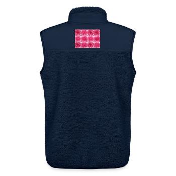 Motif rétro floral rose - Veste sans manches sherpa unisexe Stanley/Stella - marine - Dos - AI Model Male 178 light (178cm)