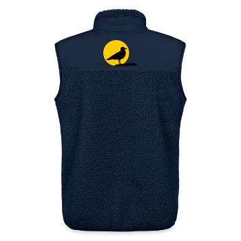Seagull in front of sun - Unisex Sherpa Gilet by Stanley/Stella - navy - Back - AI Model Male 178 light (178cm)