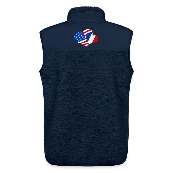 Frankreich USA Liebe Französisch Amerikanisch - Unisex Sherpaweste von Stanley/Stella - Navy - Hinten - AI Model Male 178 light (178cm)