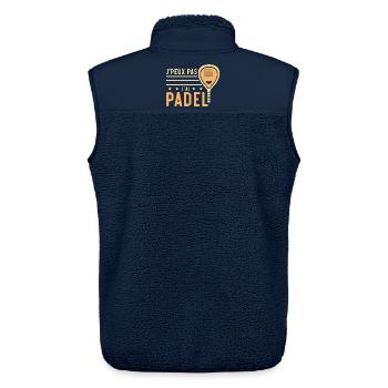 Je peux pas j ai padel - Veste sans manches sherpa unisexe Stanley/Stella - marine - Dos - AI Model Male 178 light (178cm)