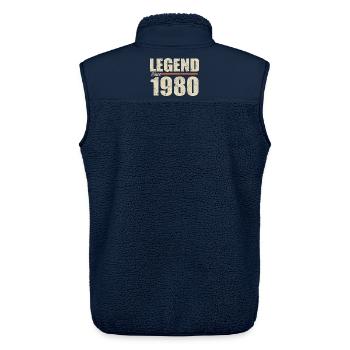 Geburtstag 1980 | Legende seit 1980 - Unisex Sherpaweste von Stanley/Stella - Navy - Hinten - AI Model Male 178 light (178cm)