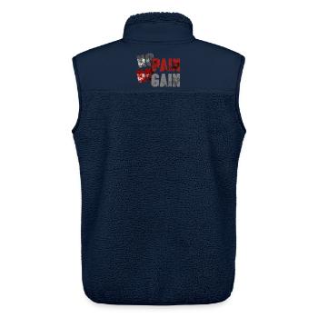 No Pan No Gain Distressed Typografie - Unisex Sherpaweste von Stanley/Stella - Navy - Hinten - AI Model Male 178 light (178cm)