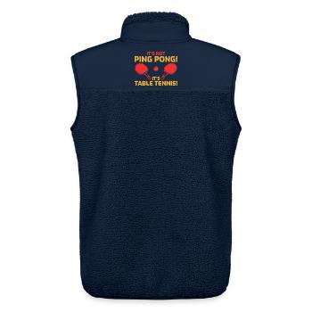 Lustiger Tischtennis Witz - Unisex Sherpaweste von Stanley/Stella - Navy - Hinten - AI Model Male 178 light (178cm)