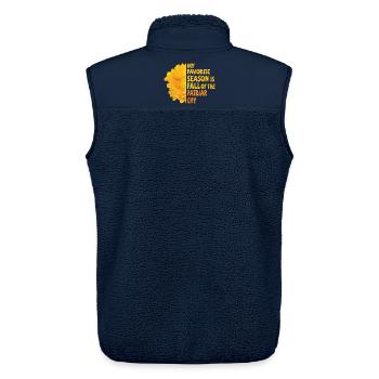 My favorite season is Fall of the Patriarchy - Unisex Sherpaweste von Stanley/Stella - Navy - Hinten - AI Model Male 178 light (178cm)