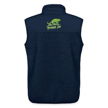 Leguanjagd, Frauen, Reptilienjäger, Eidechse - Unisex Sherpaweste von Stanley/Stella - Navy - Hinten - AI Model Male 178 light (178cm)