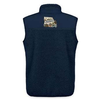 Louisiana Pelican State Vintage Reiseaufkleber - Unisex Sherpaweste von Stanley/Stella - Navy - Hinten - AI Model Male 178 light (178cm)