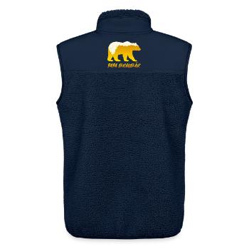 Soon DAD BROWN BEAR Father BROWN BEAR Fatherhood Funny - Unisex Sherpa Gilet by Stanley/Stella - navy - Back - AI Model Male 178 light (178cm)
