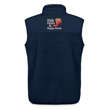 Lustiges Pommes High Heel T-Shirt - Unisex Sherpaweste von Stanley/Stella - Navy - Hinten - AI Model Male 178 light (178cm)