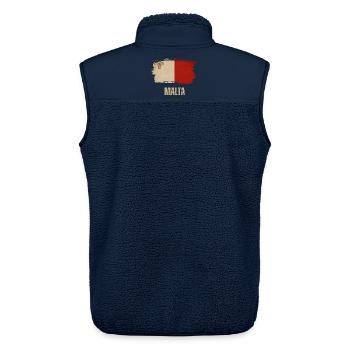 Grunge-Malteserflagge, ich liebe Malta - Unisex Sherpaweste von Stanley/Stella - Navy - Hinten - AI Model Male 178 light (178cm)