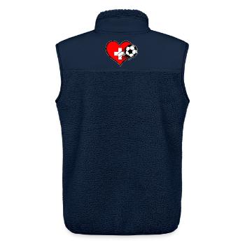Flag Football suisse avec cœur - Veste sans manches sherpa unisexe Stanley/Stella - marine - Dos - AI Model Male 178 light (178cm)