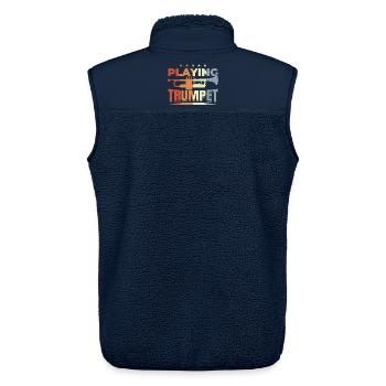 Trompetenspruch - Unisex Sherpaweste von Stanley/Stella - Navy - Hinten - AI Model Male 178 light (178cm)