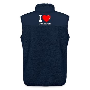 Nordsee Urlaub ICH LIEBE CUXHAVEN Lustiges - Unisex Sherpaweste von Stanley/Stella - Navy - Hinten - AI Model Male 178 light (178cm)