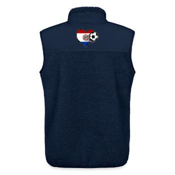 Paraguay Flagge Fußball mit Herz - Unisex Sherpaweste von Stanley/Stella - Navy - Hinten - AI Model Male 178 light (178cm)