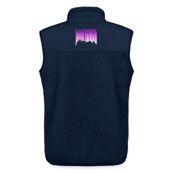 Baltimore Skyline Gradient - Unisex Sherpaweste von Stanley/Stella - Navy - Hinten - AI Model Male 178 light (178cm)