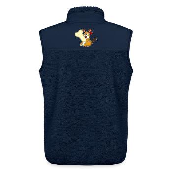 Hund Knochen - Unisex Sherpaweste von Stanley/Stella - Navy - Hinten - AI Model Male 178 light (178cm)