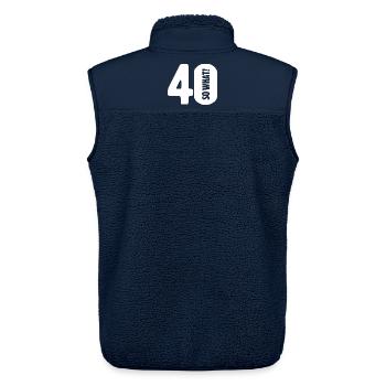 40 so what? Gar nicht so schlimm - Geburtstag - Unisex Sherpaweste von Stanley/Stella - Navy - Hinten - AI Model Male 178 light (178cm)