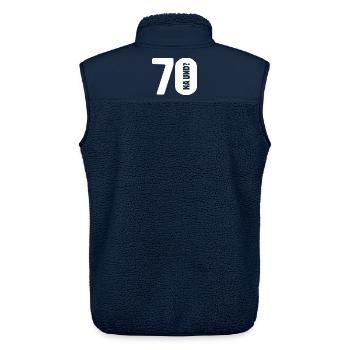 70 na und? Gar nicht so schlimm - Geburtstag - Unisex Sherpaweste von Stanley/Stella - Navy - Hinten - AI Model Male 178 light (178cm)