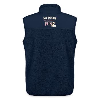 T-shirt Drôle de la vie de la maman canard, les canards ne sont pas en rang - Veste sans manches sherpa unisexe Stanley/Stella - marine - Dos - AI Model Male 178 light (178cm)