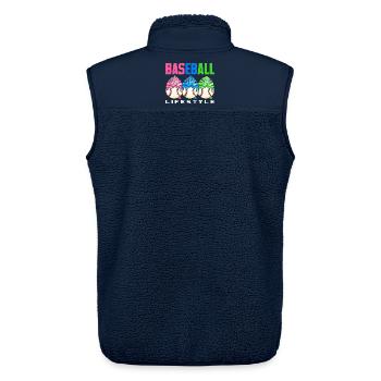 Baseball Lifestyle Cupcakes Süß - Unisex Sherpaweste von Stanley/Stella - Navy - Hinten - AI Model Male 178 light (178cm)