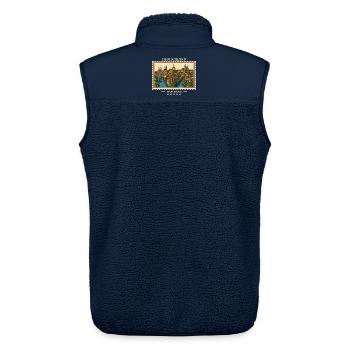 Deutschland Bamberg Vintage Reisemarke - Unisex Sherpaweste von Stanley/Stella - Navy - Hinten - AI Model Male 178 light (178cm)