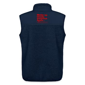 Aufgewacht blutig wunderschön, lustiger britischer Humor - Unisex Sherpaweste von Stanley/Stella - Navy - Hinten - AI Model Male 178 light (178cm)