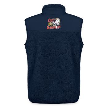 Karaté licorne mignon mais dangereux - Veste sans manches sherpa unisexe Stanley/Stella - marine - Dos - AI Model Male 178 light (178cm)