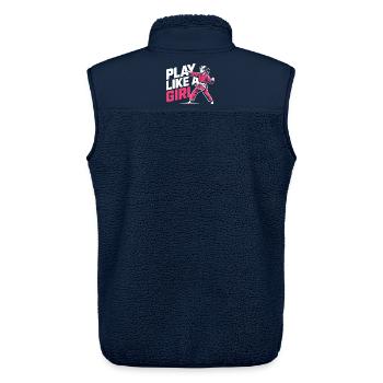 Mädchen Karate Shirt – Play Like A Girl - Unisex Sherpaweste von Stanley/Stella - Navy - Hinten - AI Model Male 178 light (178cm)