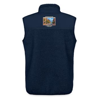 Vereinigte Staaten Portland Maine Vintage Reisemar - Unisex Sherpaweste von Stanley/Stella - Navy - Hinten - AI Model Male 178 light (178cm)