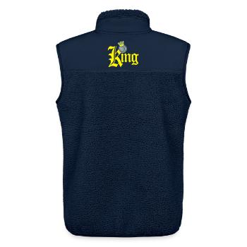 King of pétanque - Veste sans manches sherpa unisexe Stanley/Stella - marine - Dos - AI Model Male 178 light (178cm)