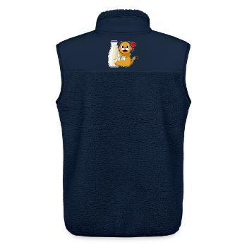 Hund Milch - Unisex Sherpaweste von Stanley/Stella - Navy - Hinten - AI Model Male 178 light (178cm)