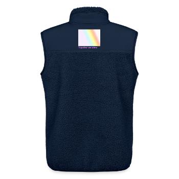 Pride / CSD / LGBTQ+ Design "together we shine" - Unisex Sherpaweste von Stanley/Stella - Navy - Hinten - AI Model Male 178 light (178cm)