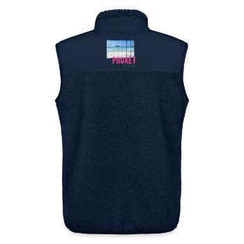 Phuket in Thailand Vintage Strand Urlaub Souvenir - Unisex Sherpaweste von Stanley/Stella - Navy - Hinten - AI Model Male 178 light (178cm)
